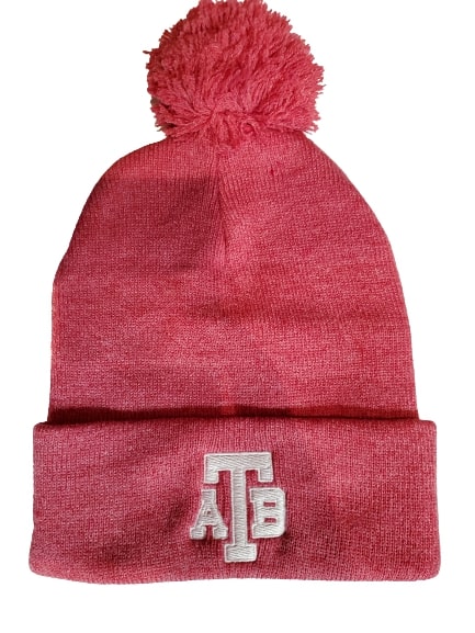 Anchor Bay Tars Heather Red Beanie Winter Pom Cuff Knit Hat