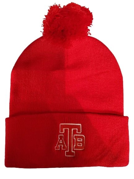 Anchor Bay Tars Red Beanie Winter Pom Cuff Knit Hat
