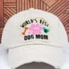 Distressed Stone World's Best Dog Mom Adjustable Hat