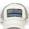 Distressed Stone Thin Blue Line Flag Mesh Adjustable Hat