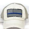 Distressed Stone Thin Blue Line Flag Mesh Adjustable Hat