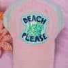 Distressed Pink Beach Please Adjustable Mesh Hat