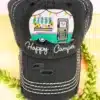 Distressed Black Happy Camper 3 Adjustable Hat