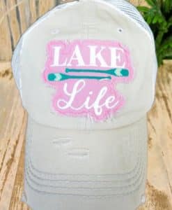 Lake Life Mesh Distressed Stone Adjustable Hat