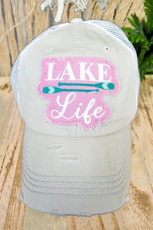 Lake Life Mesh Distressed Stone Adjustable Hat