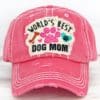 Distressed Salmon World's Best Dog Mom Adjustable Hat