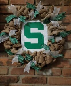 Michigan State Spartans 16" Burlap Wreath Door Decor