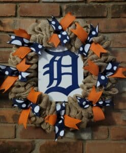 Detroit Tigers 16" Burlap Wreath Door Decor