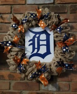 Detroit Tigers Gold 16" Burlap Wreath Door Decor