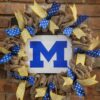 University of Michigan Wolverines Blue M 16" Burlap Wreath Door Decor