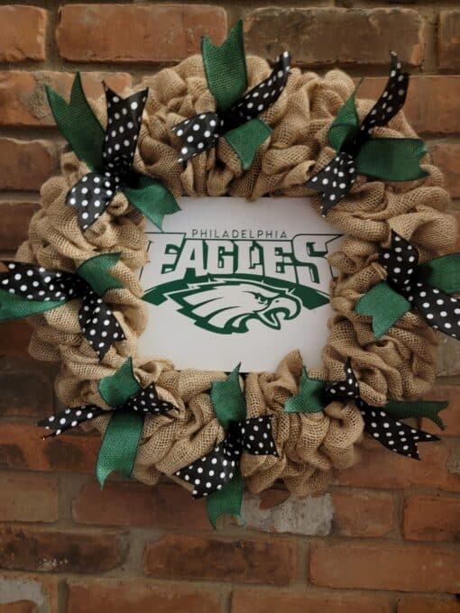 Philadelphia Eagles 16" Burlap Wreath Door Decor