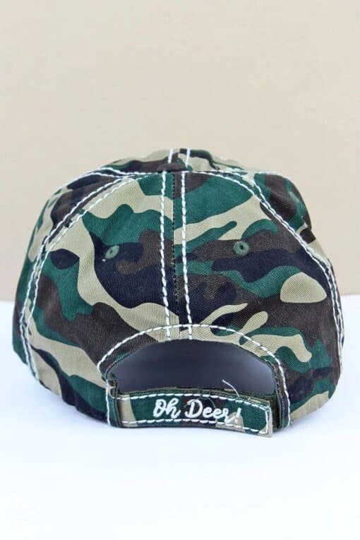 Distressed Camo Oh Deer Rudolph Christmas Adjustable Hat - Image 2