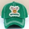 Distressed Green Oh Deer Rudolph Christmas Adjustable Hat