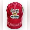 Distressed Red Oh Deer Rudolph Christmas Adjustable Hat