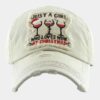 Distressed Khaki Just A Girl Who Loves Wine At Christmas Adjustable Hat