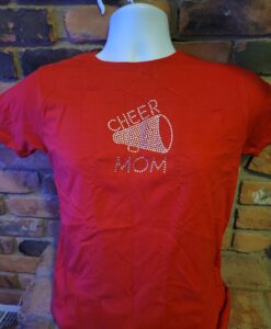 Cheer Mom Women's Bling T-Shirt Tee