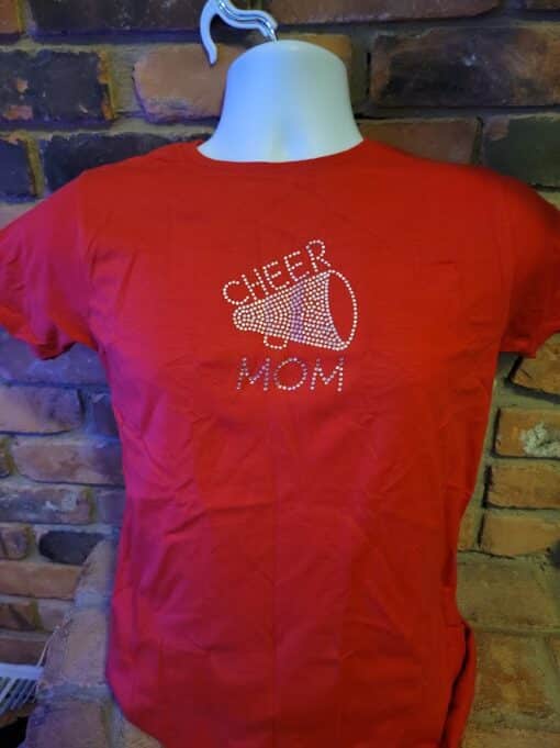 Cheer Mom Women's Bling T-Shirt Tee